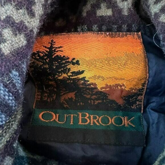 Outbrook Wool green Navajo tribal print button down poncho women's 2xl - Picture 5 of 7